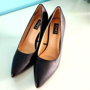 Jones black pumps with gold stud accents